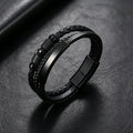 Men's braided leather bracelet by Glow Ritual