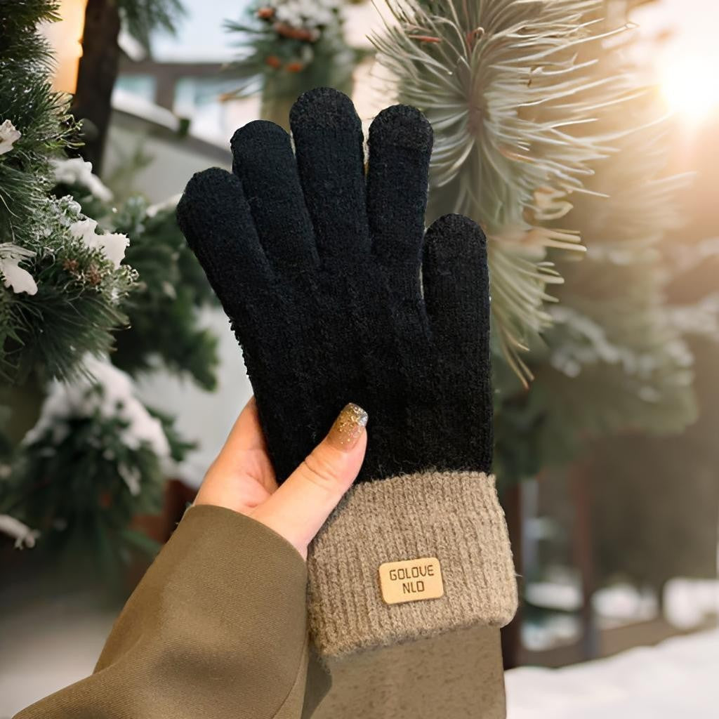Fleece-lined knit mittens by Glow Ritual