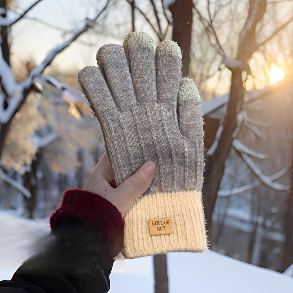 Fleece-lined knit mittens by Glow Ritual