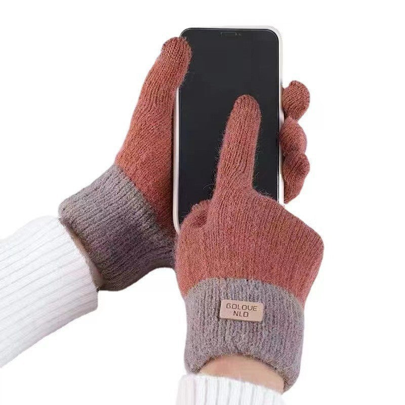 Fleece-lined knit mittens by Glow Ritual