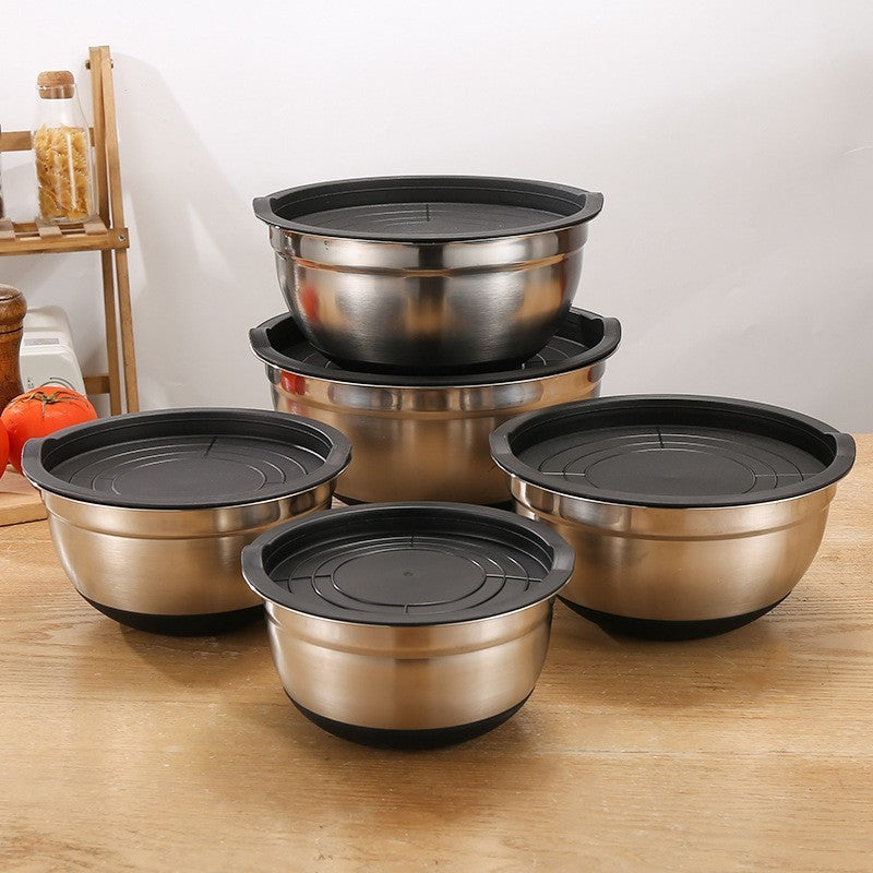 Stainless steel mixing bowl with lid by Glow Ritual