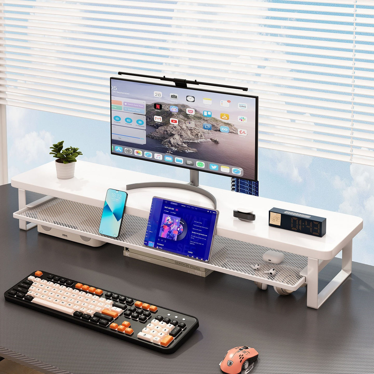 Monitor stand with drawer by Glow Ritual