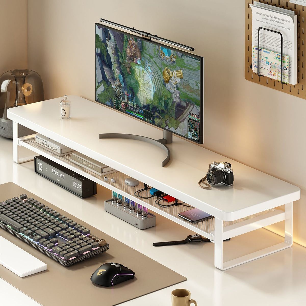 Monitor stand with drawer by Glow Ritual