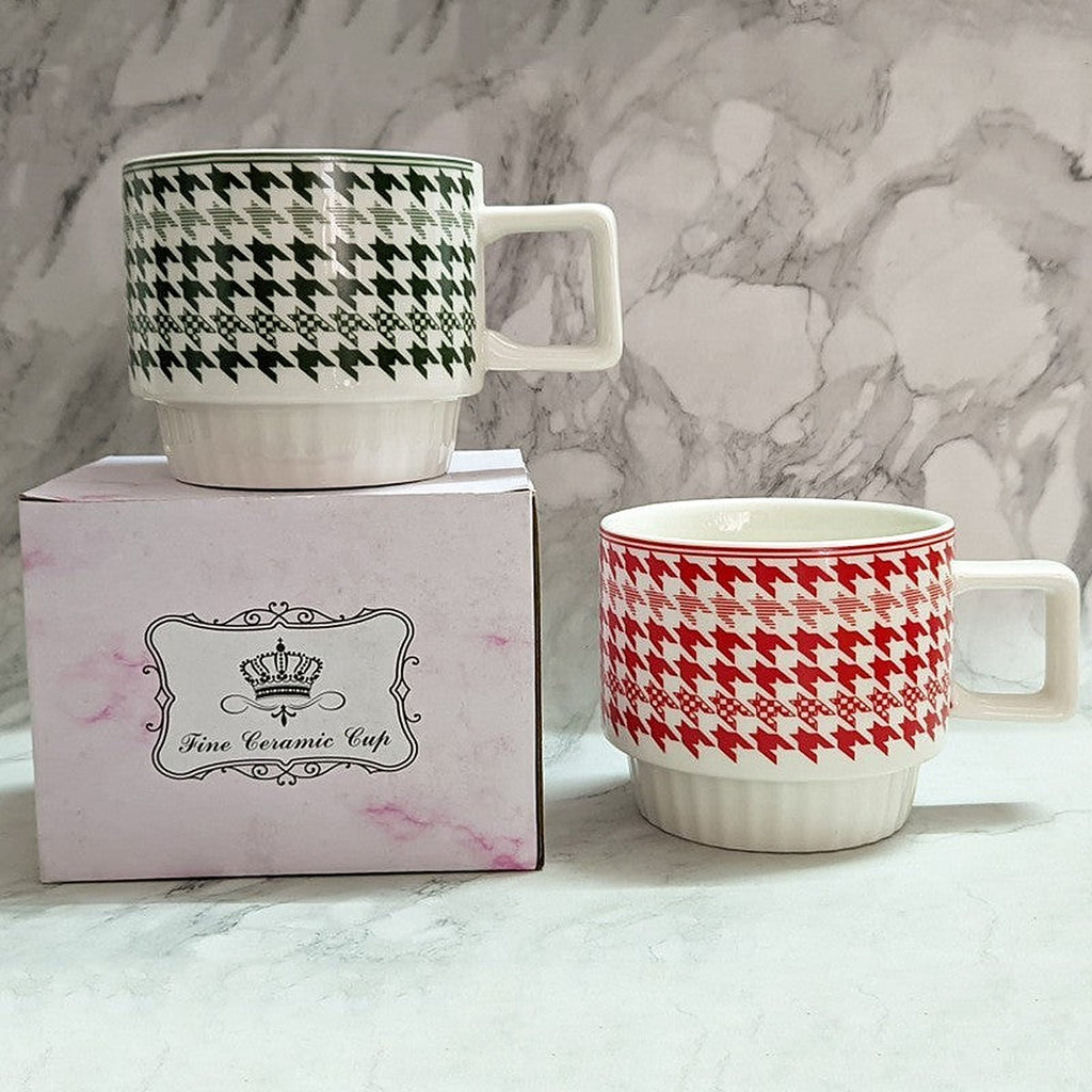 Houndstooth ceramic mug by Glow Ritual