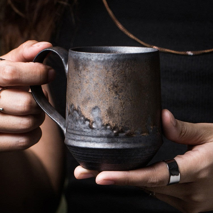 Stoneware gold rim mug by Glow Ritual