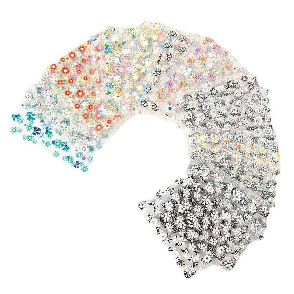 Flower nail art sticker sheets by Glow Ritual