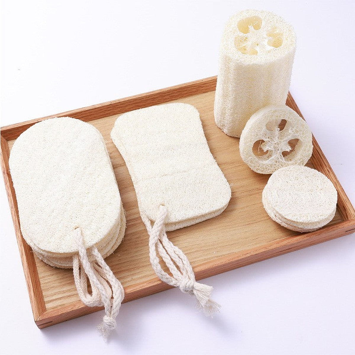 Natural loofah sponge pads by Glow Ritual