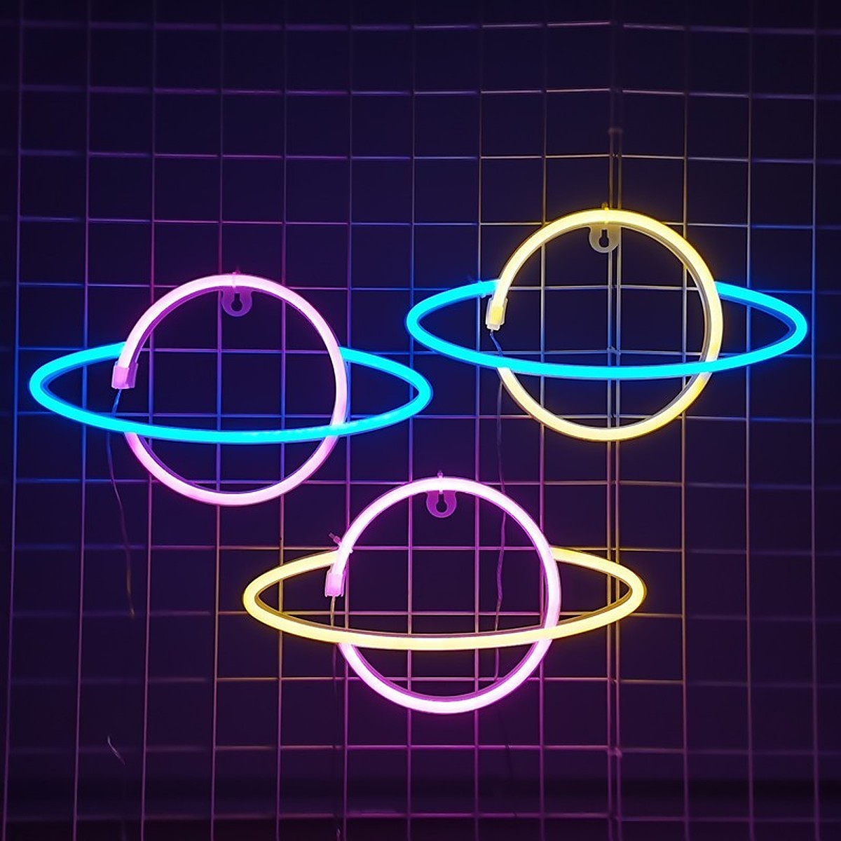 LED neon planet sign by Glow Ritual