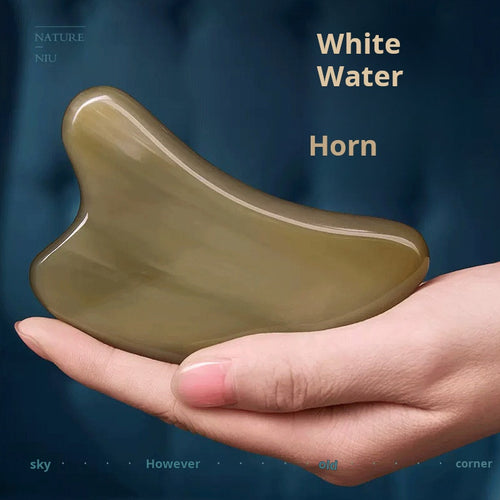 Natural buffalo horn gua sha tool by Glow Ritual