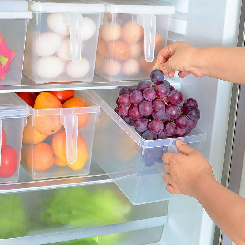 Clear fridge organizer bins by Glow Ritual