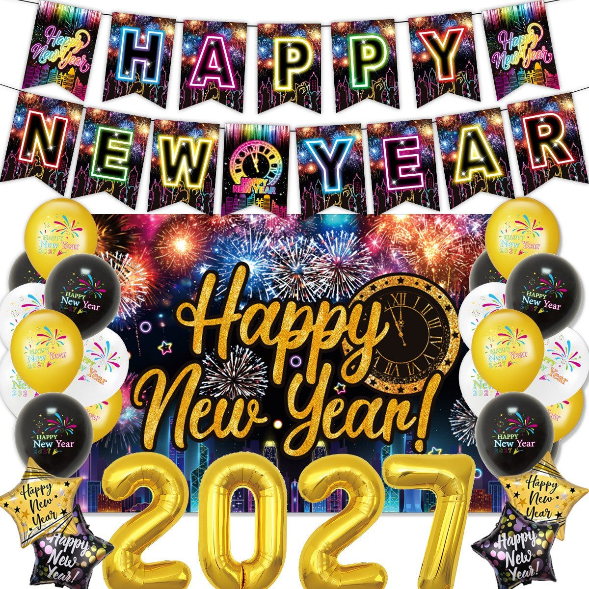 Happy New Year 2027 party decor by Glow Ritual