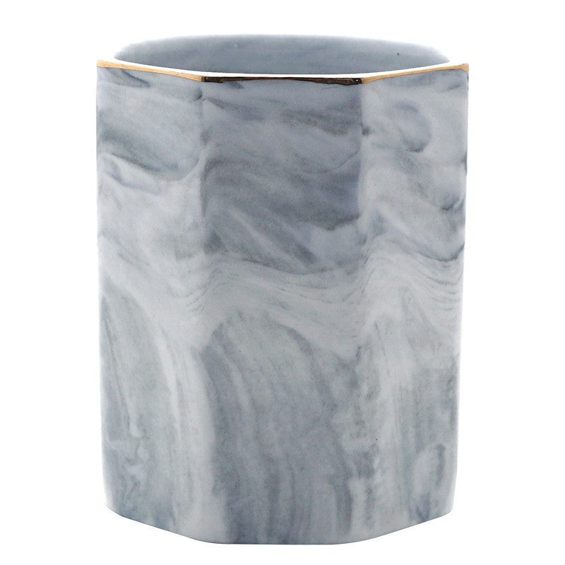 Marble ceramic pen holder by Glow Ritual