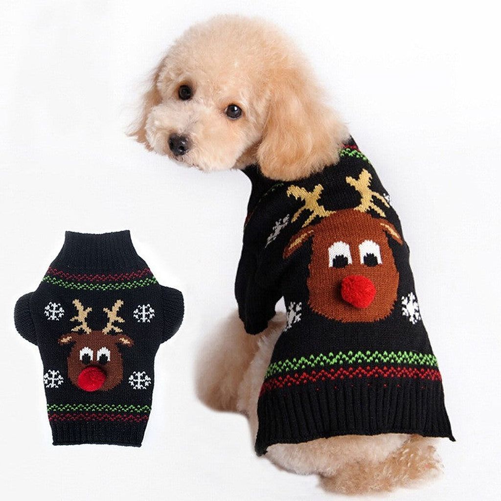 Christmas reindeer dog sweater by Glow Ritual