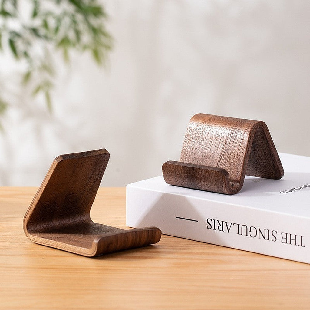 Black walnut phone stand by Glow Ritual