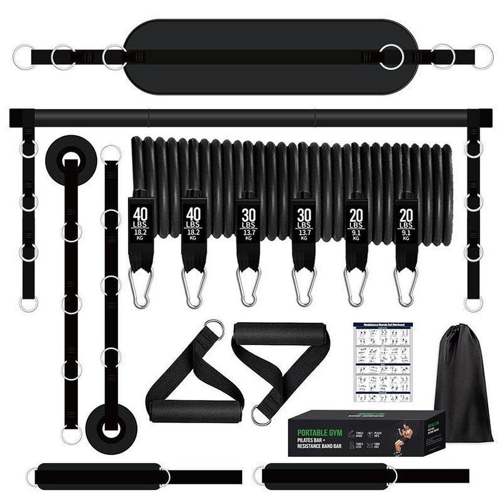 Pilates bar kit with resistance bands by Glow Ritual