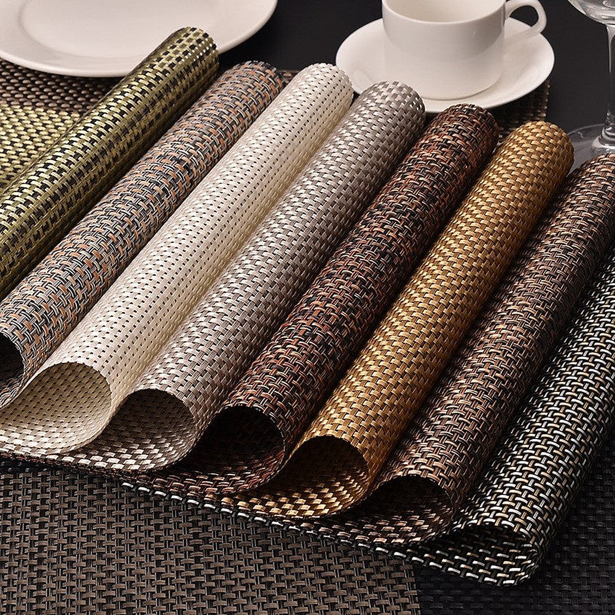 Woven vinyl placemats set of 6 by Glow Ritual