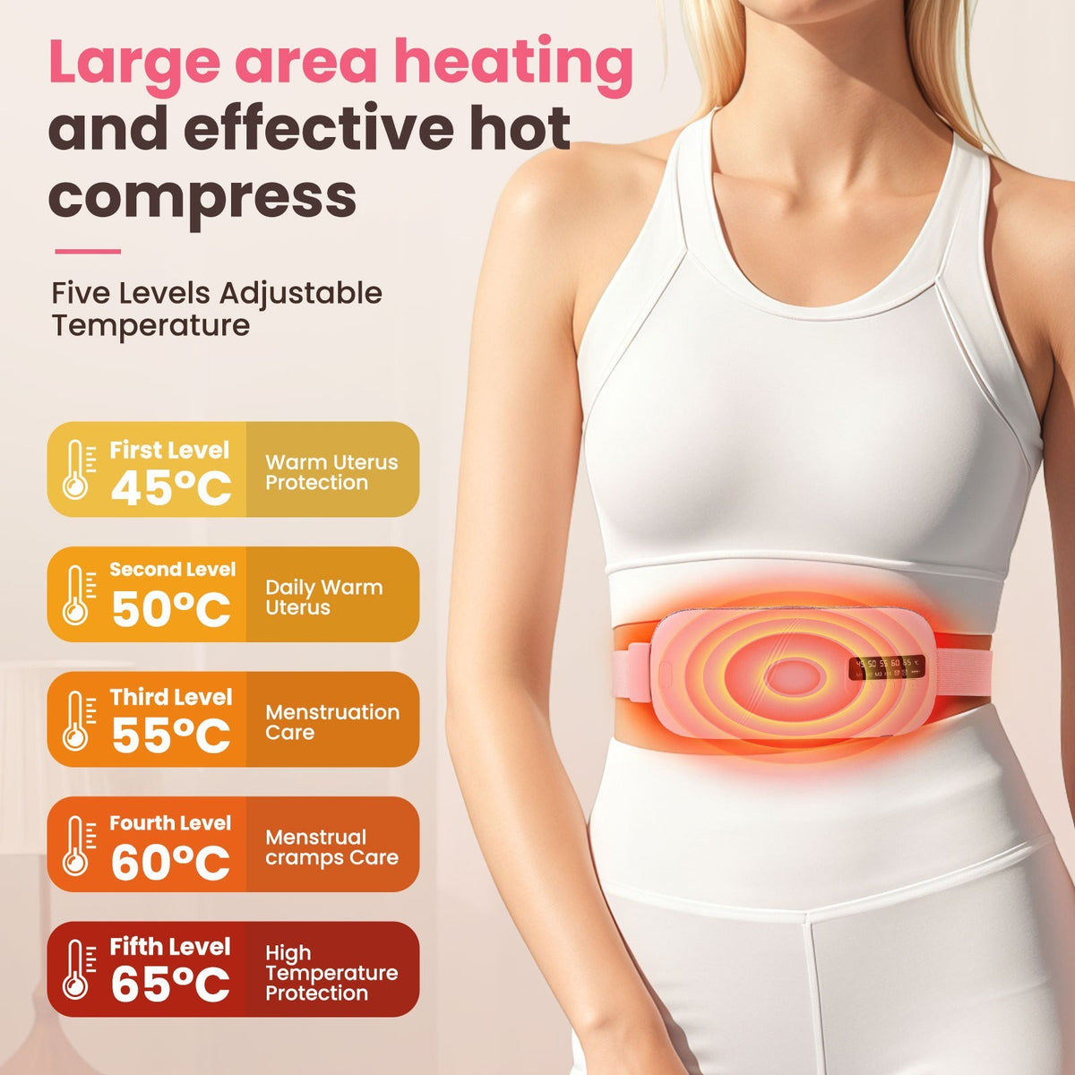 Portable cordless heating belt by Glow Ritual