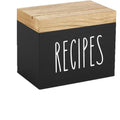 Wooden recipe box with cards by Glow Ritual