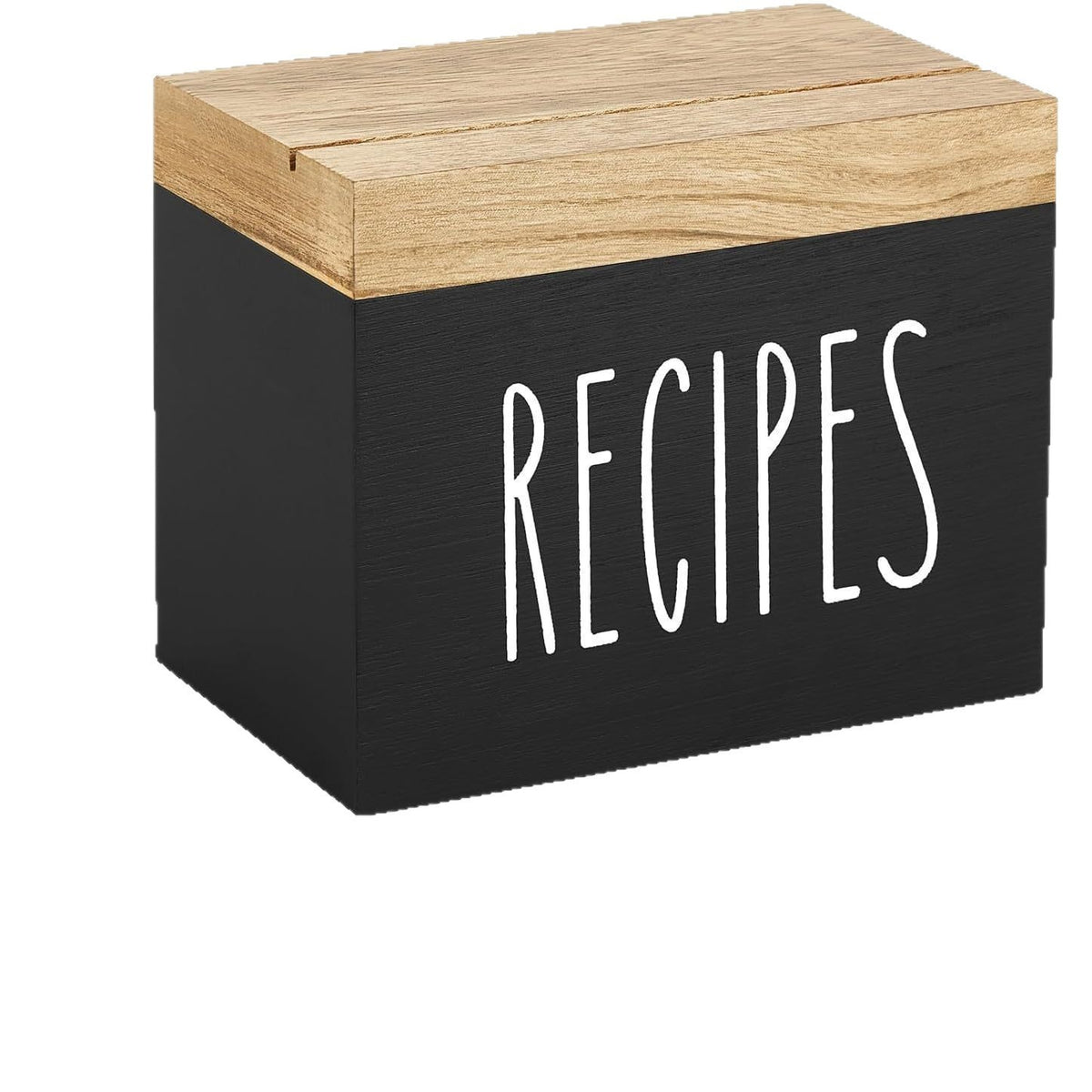 Wooden recipe box with cards by Glow Ritual