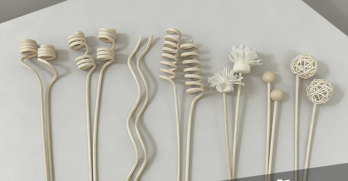 Decorative fiber reed diffuser sticks 10 pack by Glow Ritual