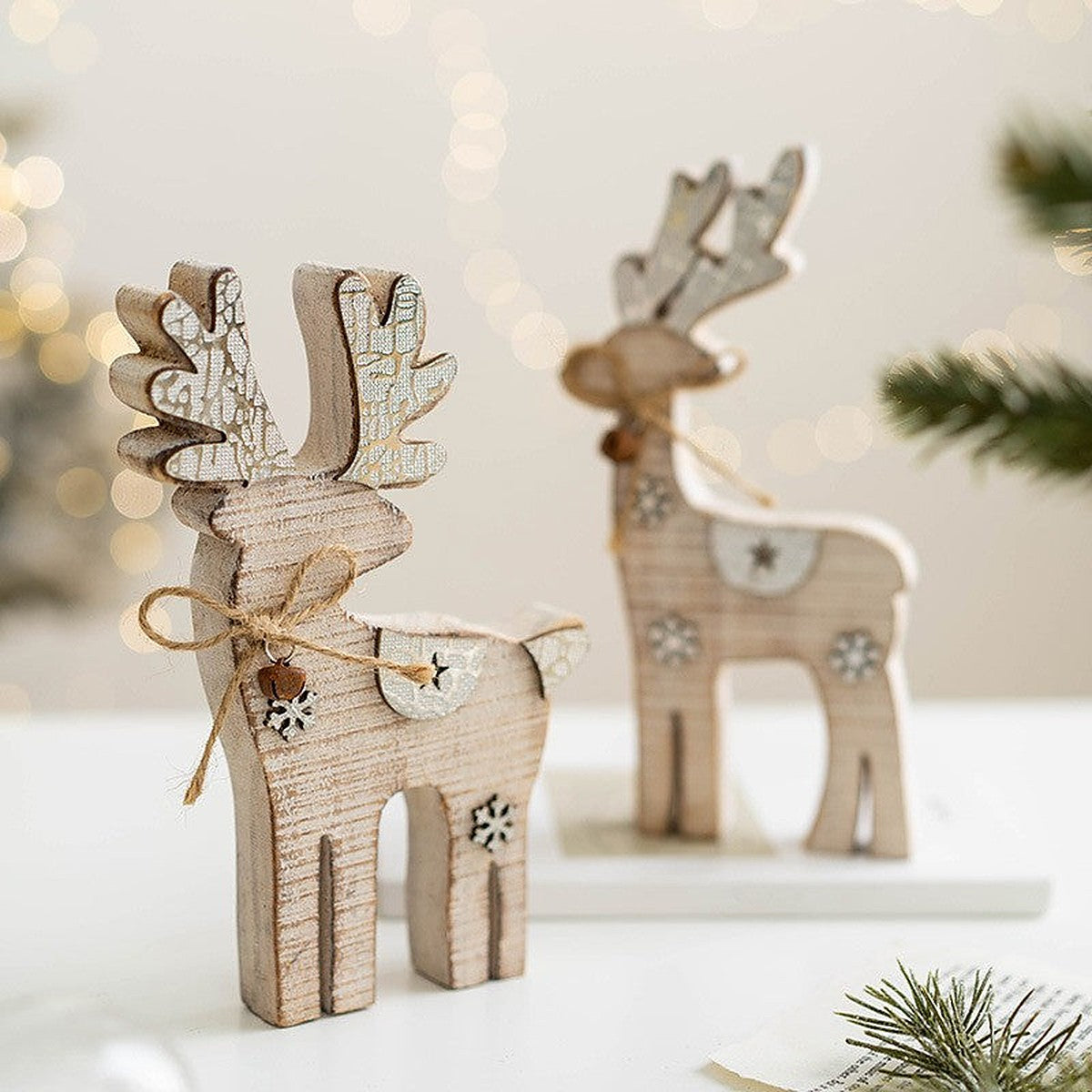 Wooden reindeer decor by Glow Ritual
