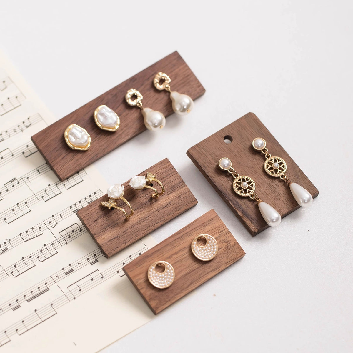 Walnut earring holder tray by Glow Ritual