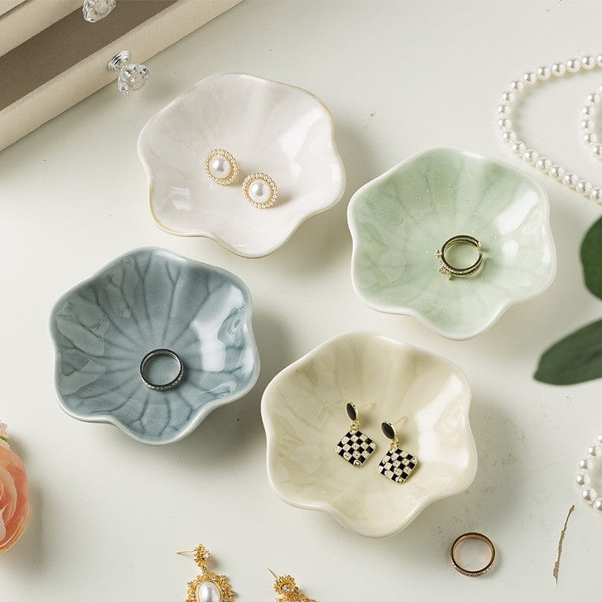 Lotus leaf ceramic ring dish by Glow Ritual
