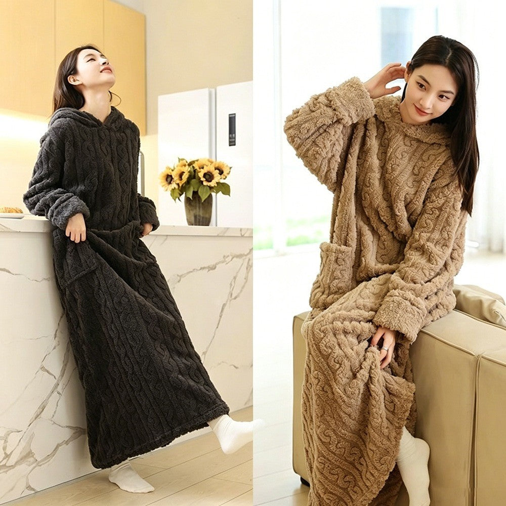 Women's hooded fleece robe by Glow Ritual