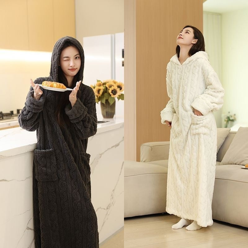 Women's hooded fleece robe by Glow Ritual
