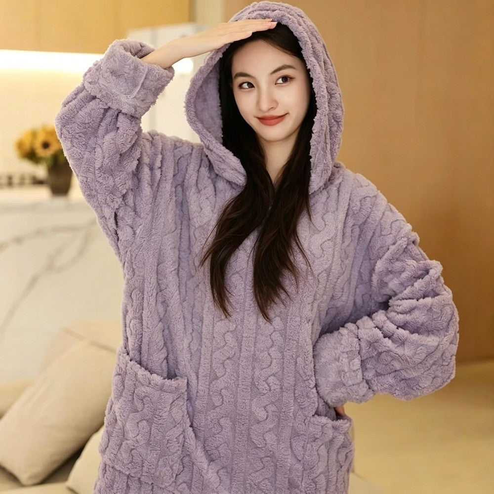 Women's hooded fleece robe by Glow Ritual
