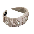 Champagne pearl satin headband by Glow Ritual