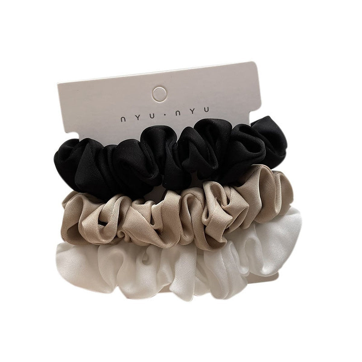 Satin scrunchies set by Glow Ritual