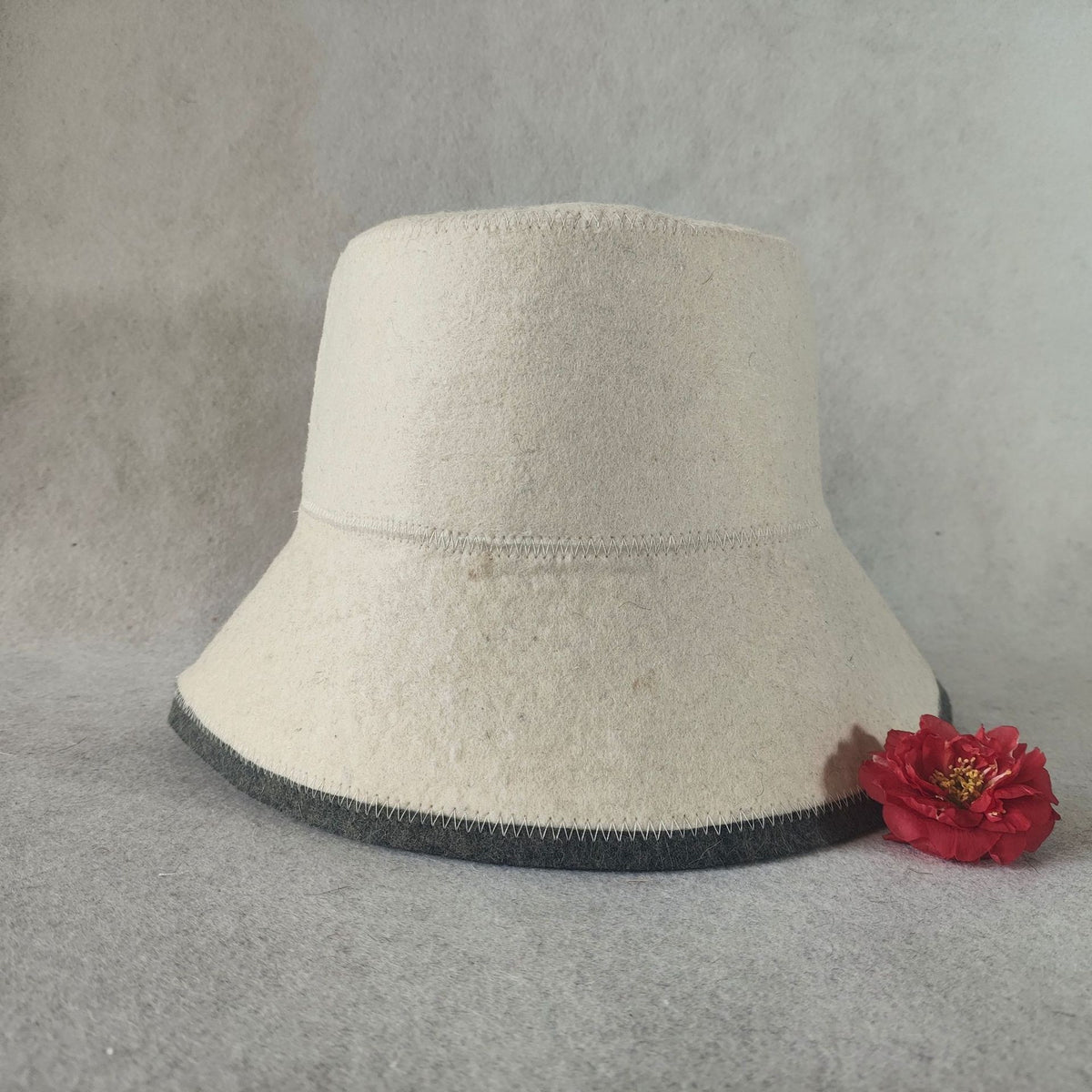 Wool felt sauna hat by Glow Ritual