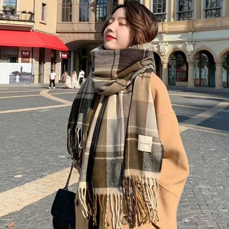 Plaid blanket scarf by Glow Ritual