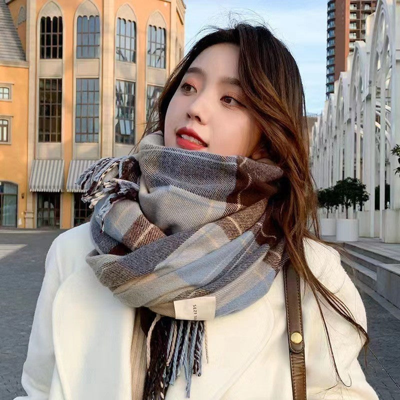 Plaid blanket scarf by Glow Ritual