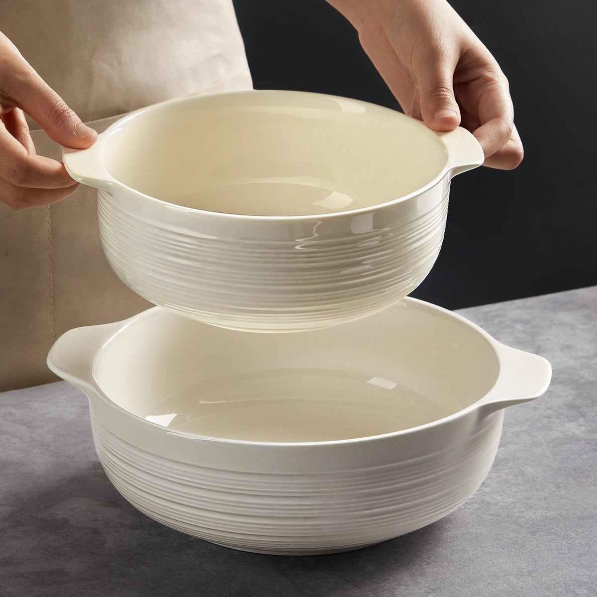 Ceramic serving bowl set of 3 by Glow Ritual