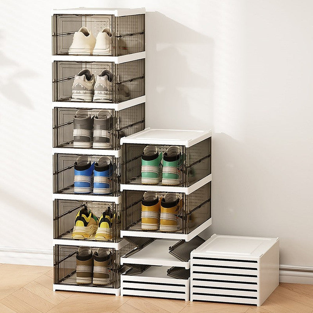 Stackable foldable shoe rack by Glow Ritual