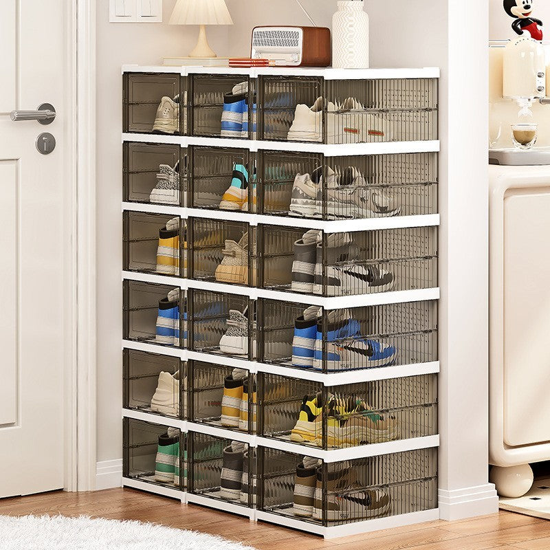 Stackable foldable shoe rack by Glow Ritual