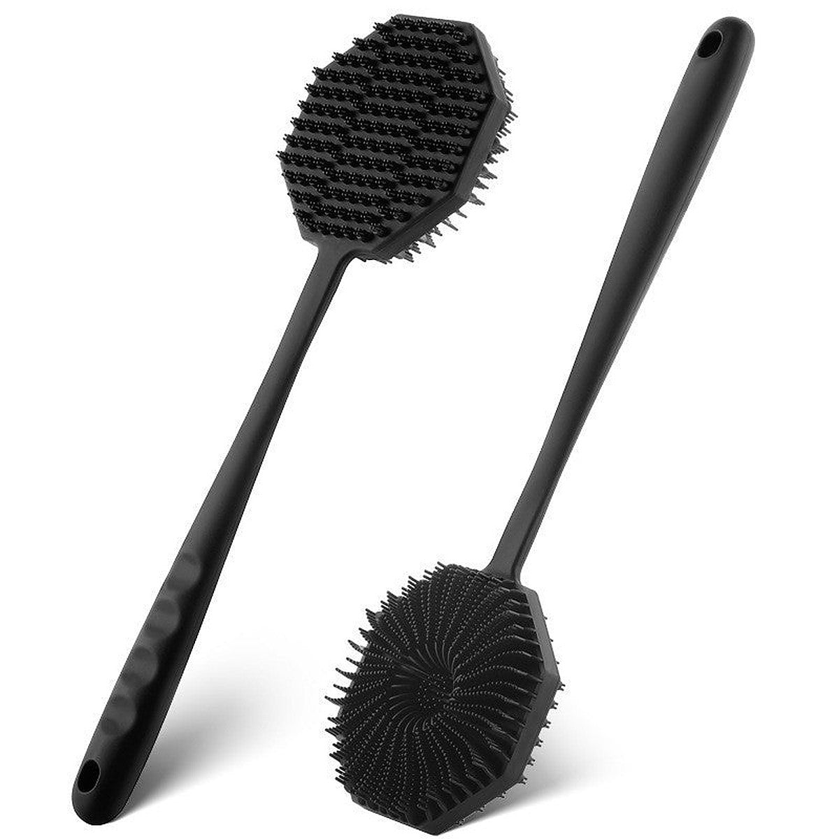 Long-handle silicone body scrubber by Glow Ritual