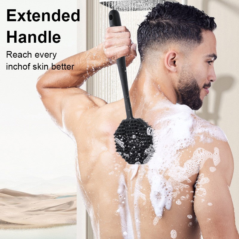 Long-handle silicone body scrubber by Glow Ritual