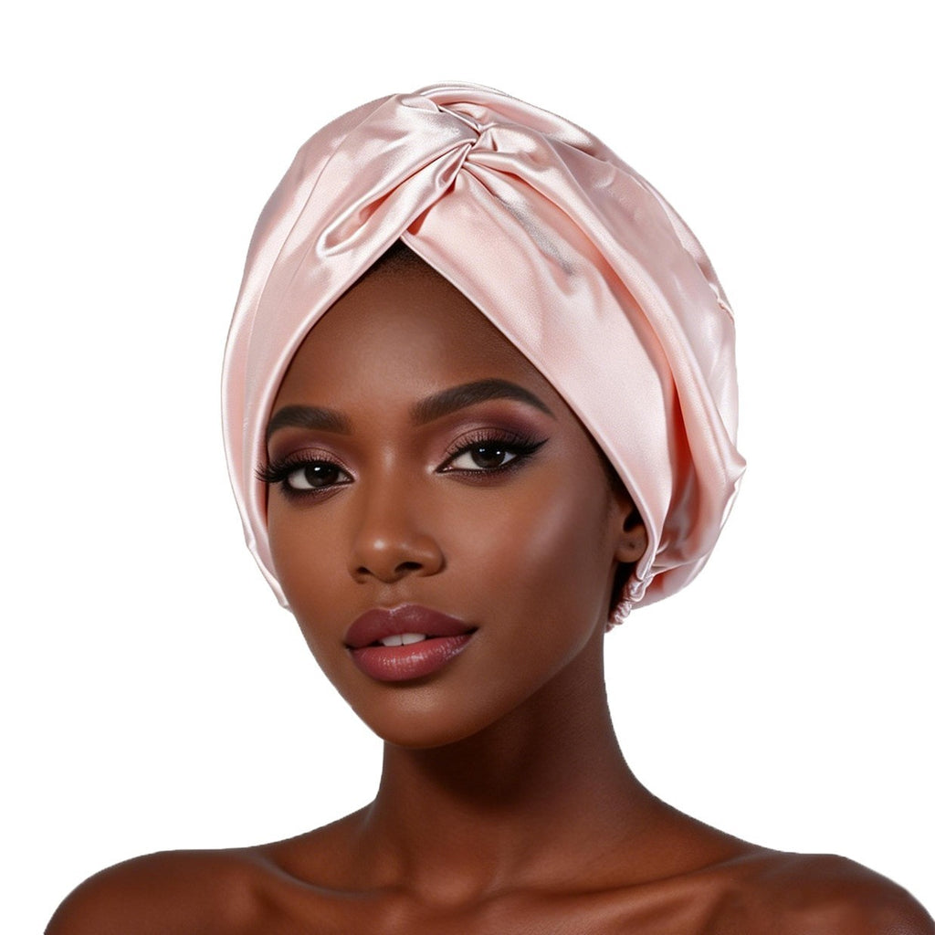 Mulberry silk hair wrap turban by Glow Ritual