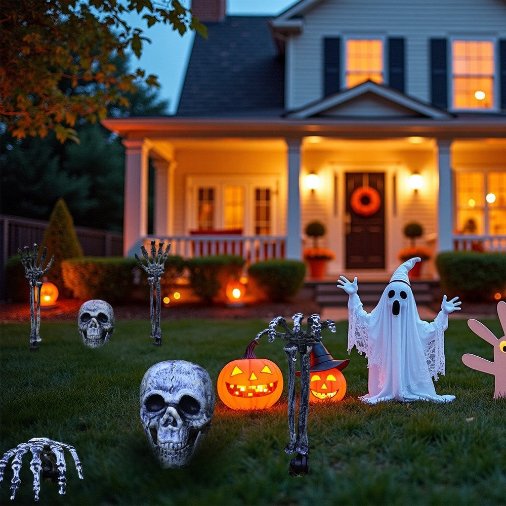 Skeleton hands yard stakes by Glow Ritual