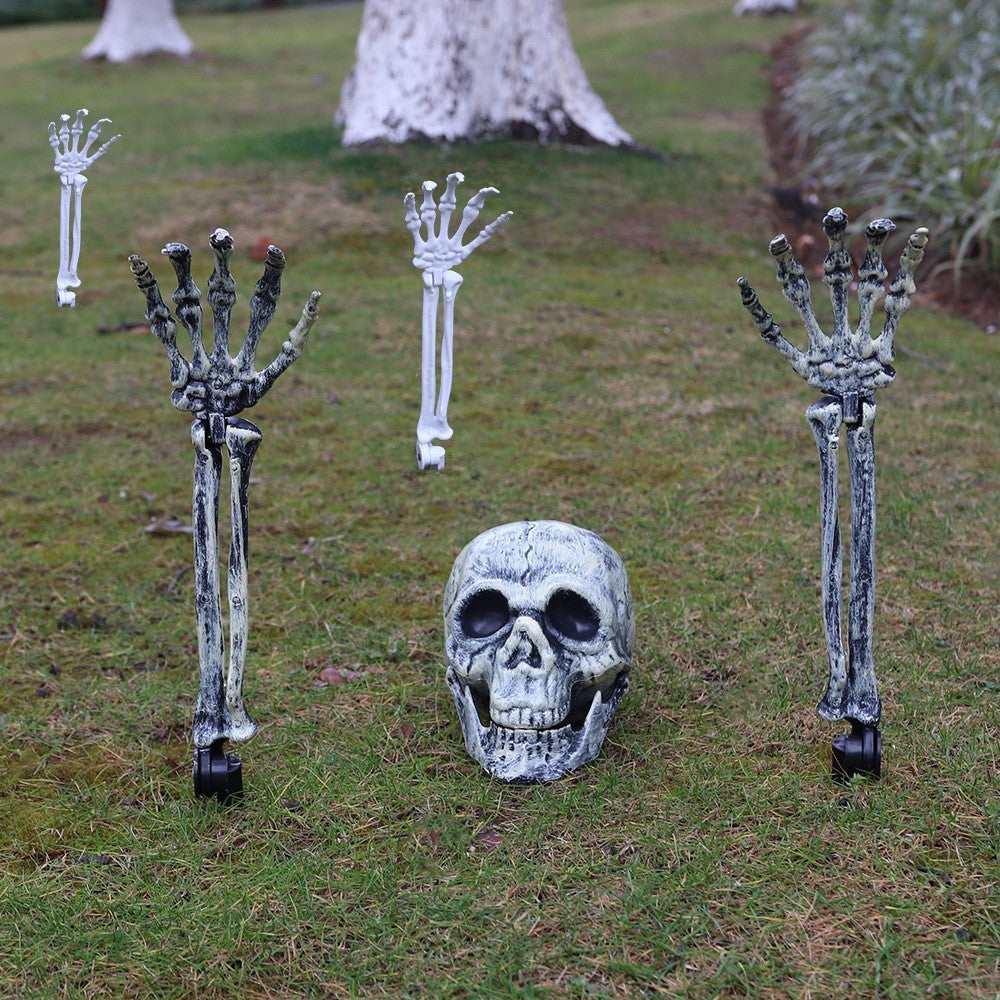 Skeleton hands yard stakes by Glow Ritual