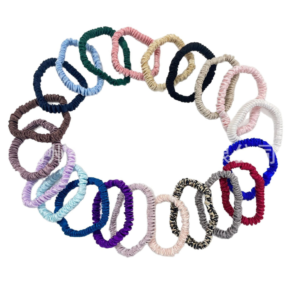 Skinny mulberry silk hair ties by Glow Ritual