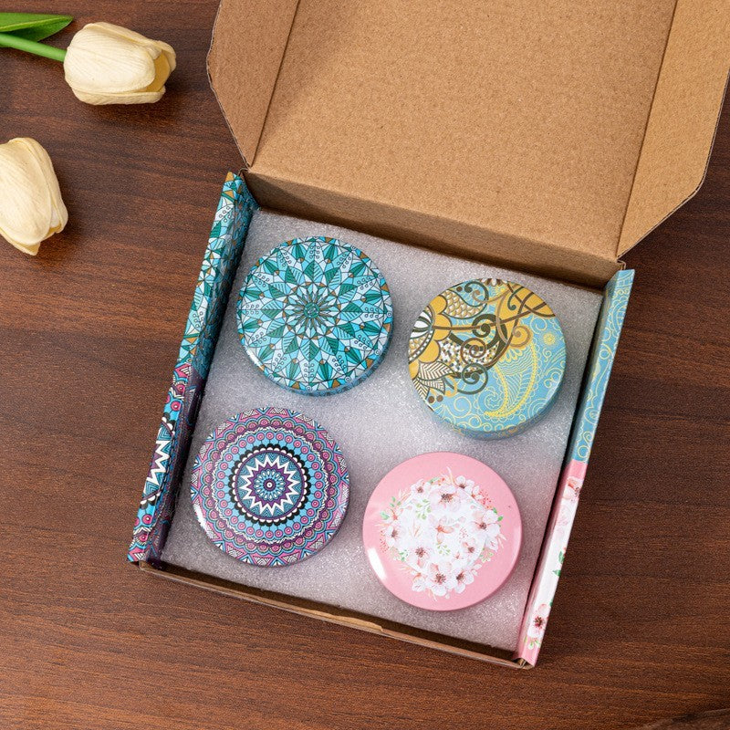 Scented soy candle gift set of 4 tins by Glow Ritual