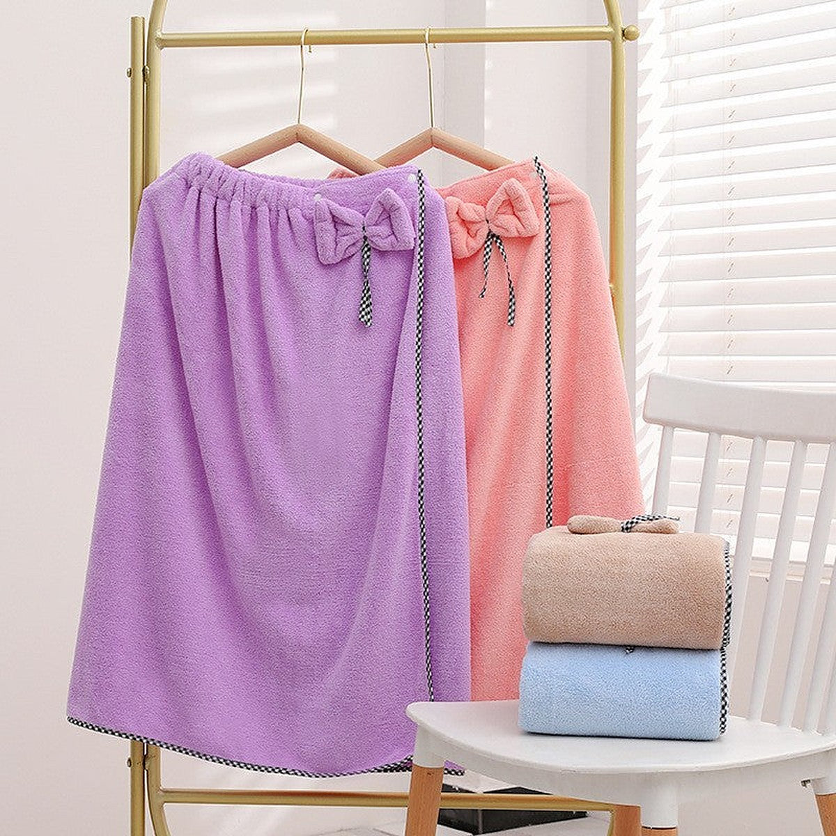 Spa set bath wrap, hair towel and headband by Glow Ritual