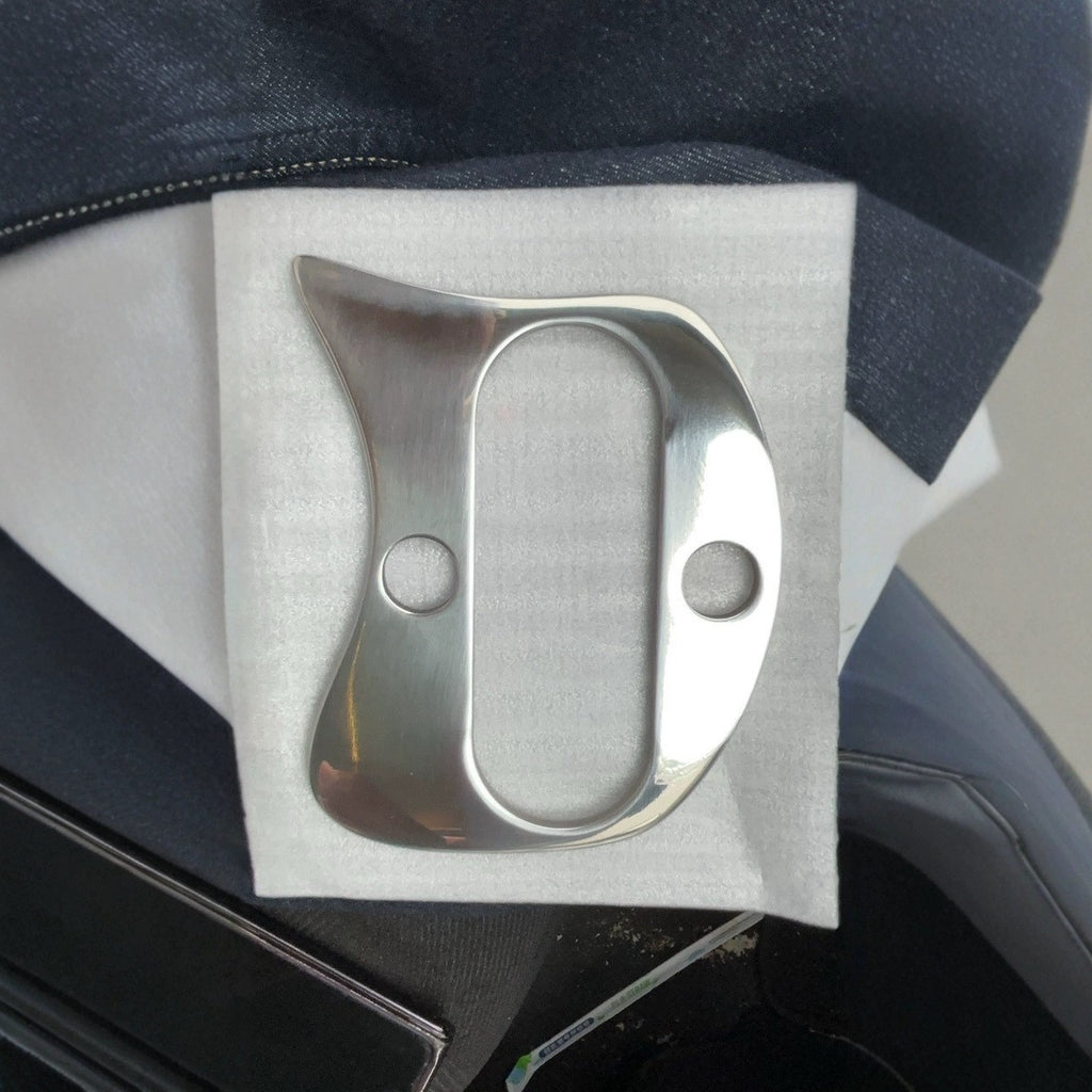 Stainless steel gua sha body tool by Glow Ritual
