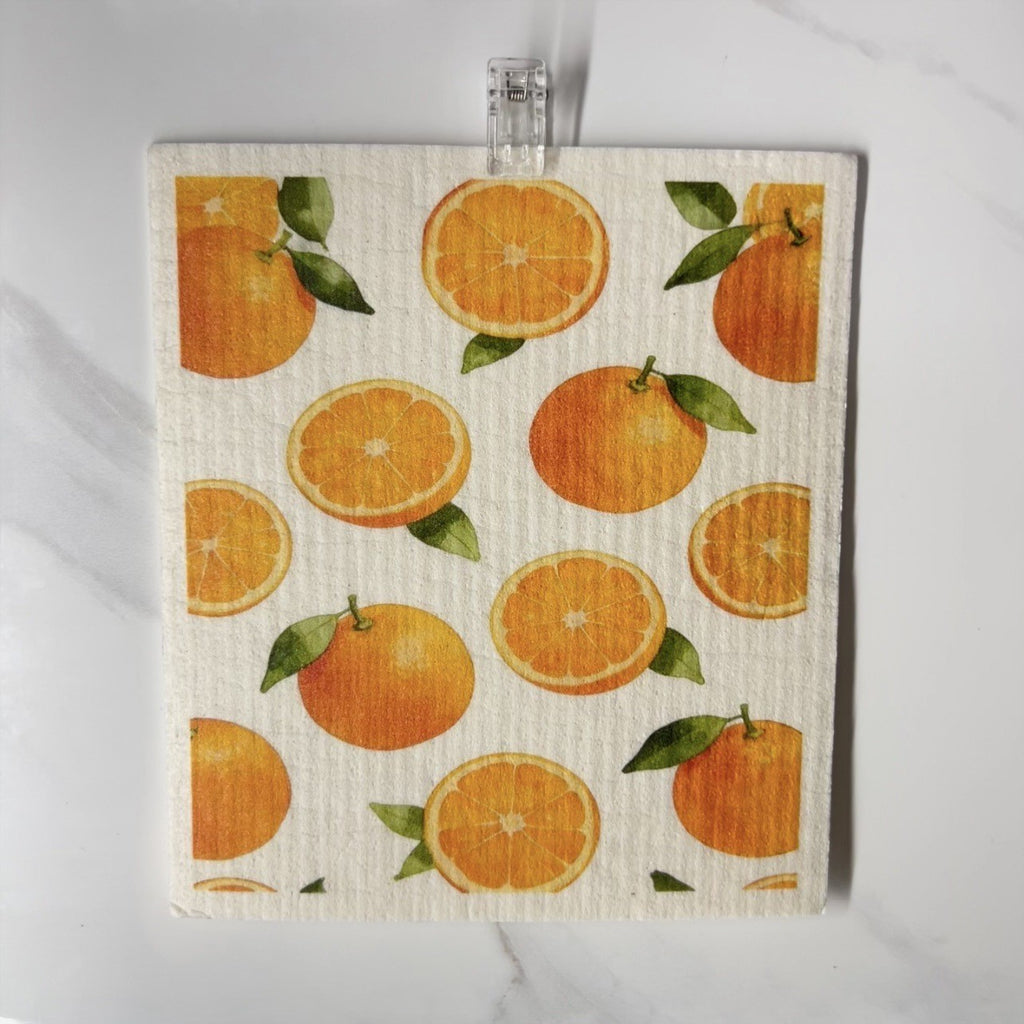 Swedish dishcloth 5 pack with fruit print by Glow Ritual