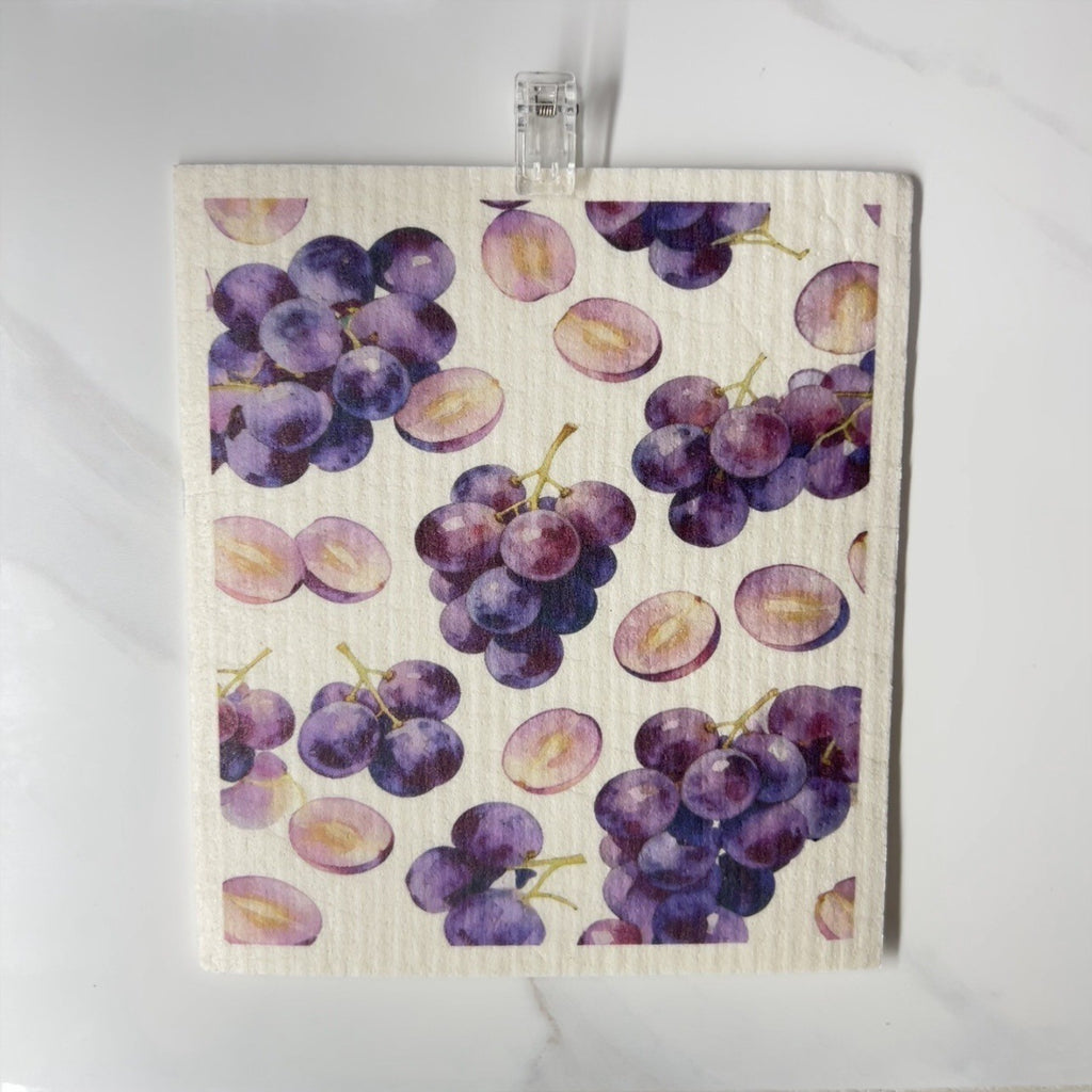 Swedish dishcloth 5 pack with fruit print by Glow Ritual