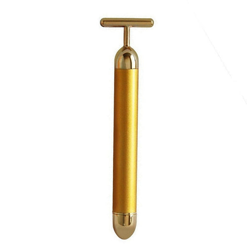 24K gold T-bar face massager by Glow Ritual